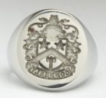 Family Crest Ring Reversed Sterling Silver